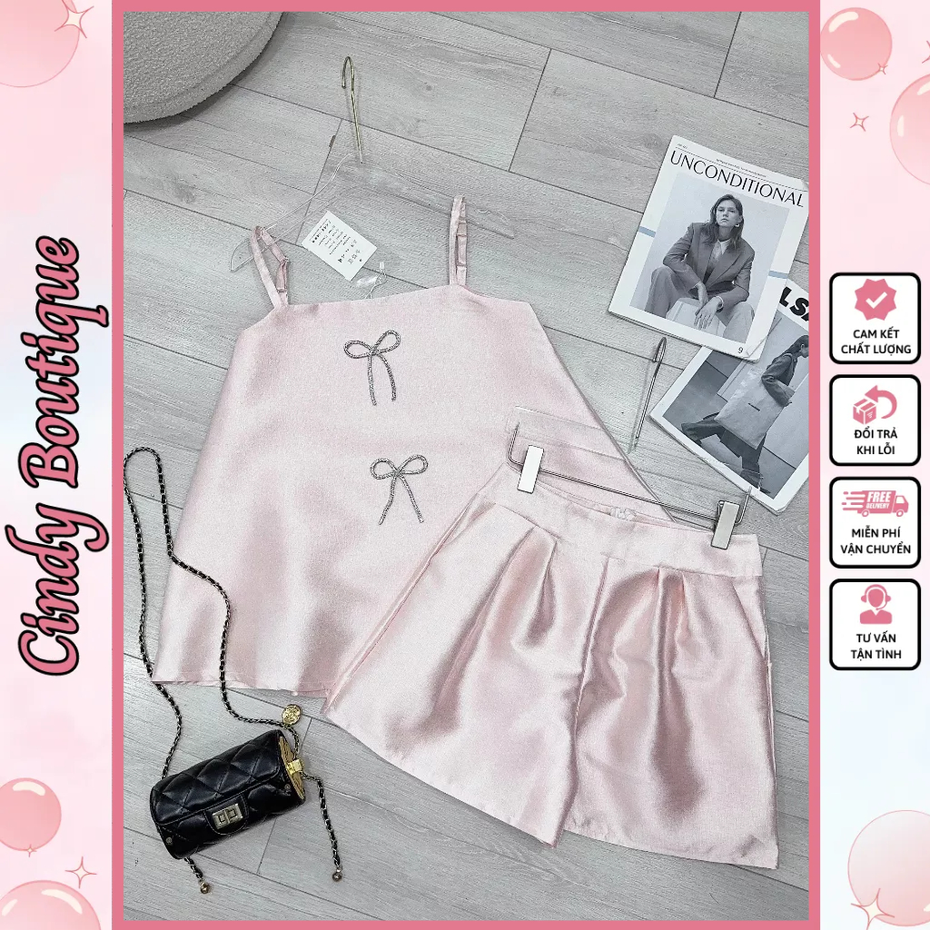 Set 2 Dây Hồng Nơ Gấm Tafta - Bộ Quần Áo Nữ Thời Trang Phong Cách Nữ Tính, Quyến Rũ