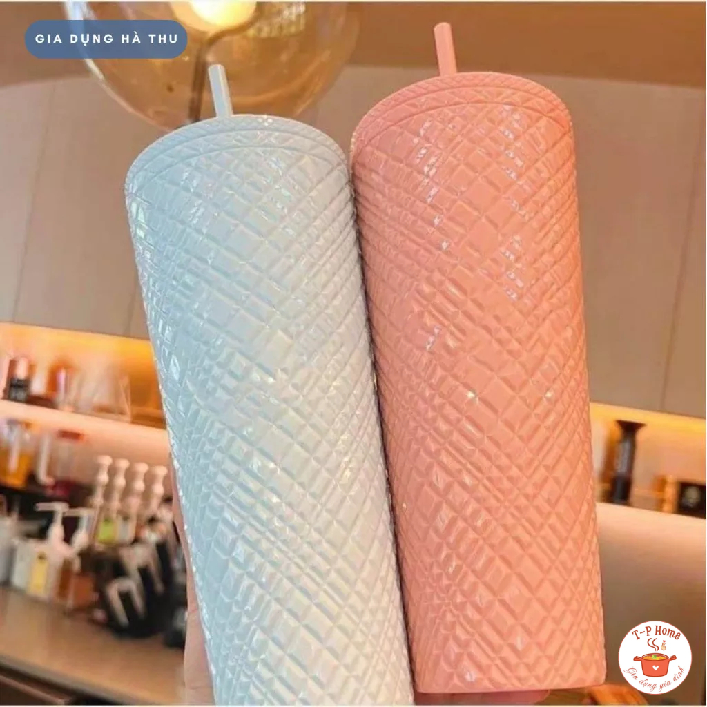 Ly 2 Lớp Kèm Ống Hút 710ML