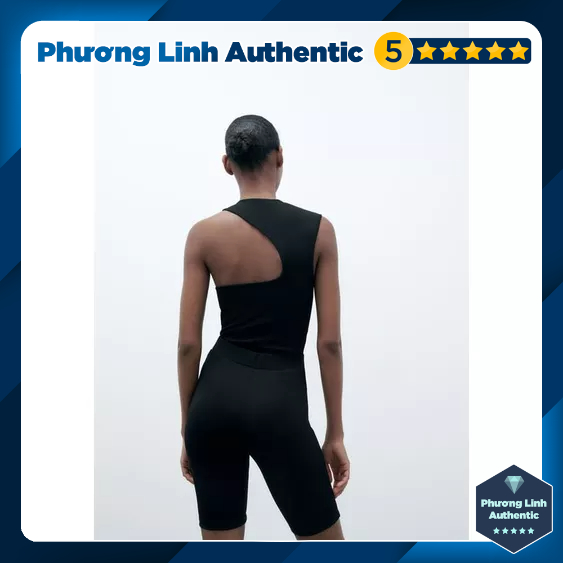 Quần legging nữ lửng dày dặn Zara auth new tag có sẵn biker đùi dáng ôm bó lưng co dãn tập gym yoga 7901/160 7901160