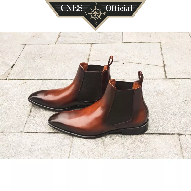 Giày Boots Nam Kiểu Dáng Chelsea Thời Trang Da Bê Cao Cấp Thương Hiệu CNES (Tokio Night)