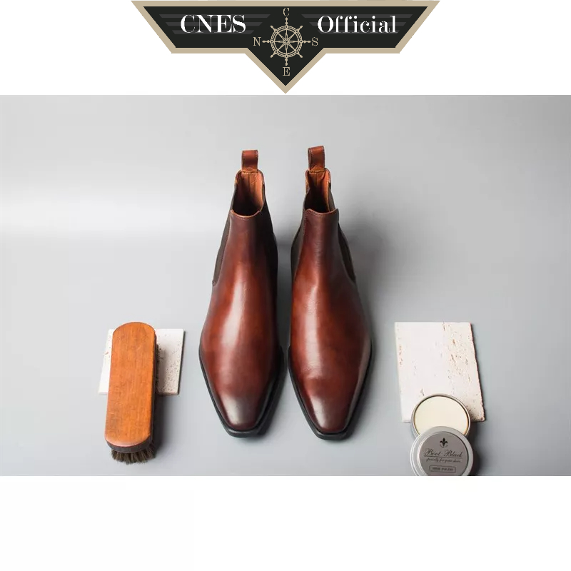 Giày Boot Nam Kiểu Dáng Chelsea Thời Trang Công Sở Chất Liệu Da Bê Cao Cấp Thương Hiệu CNES (CNS 32)