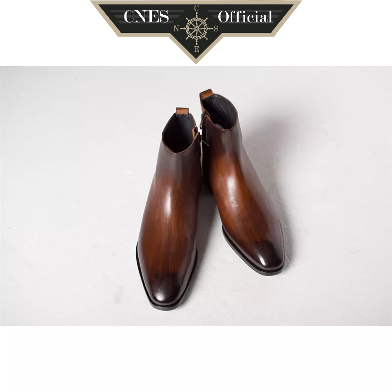 Giày Boot Nam Thời Trang Công Sở Chất Liệu Da Bê Nhập Khẩu Cao Cấp Thương Hiệu CNES (BT 205)