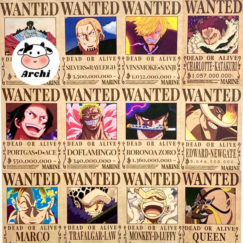 Poster One Piece Truy Nã - Poster Wanted One Piece kích thước A4 mẫu mới update