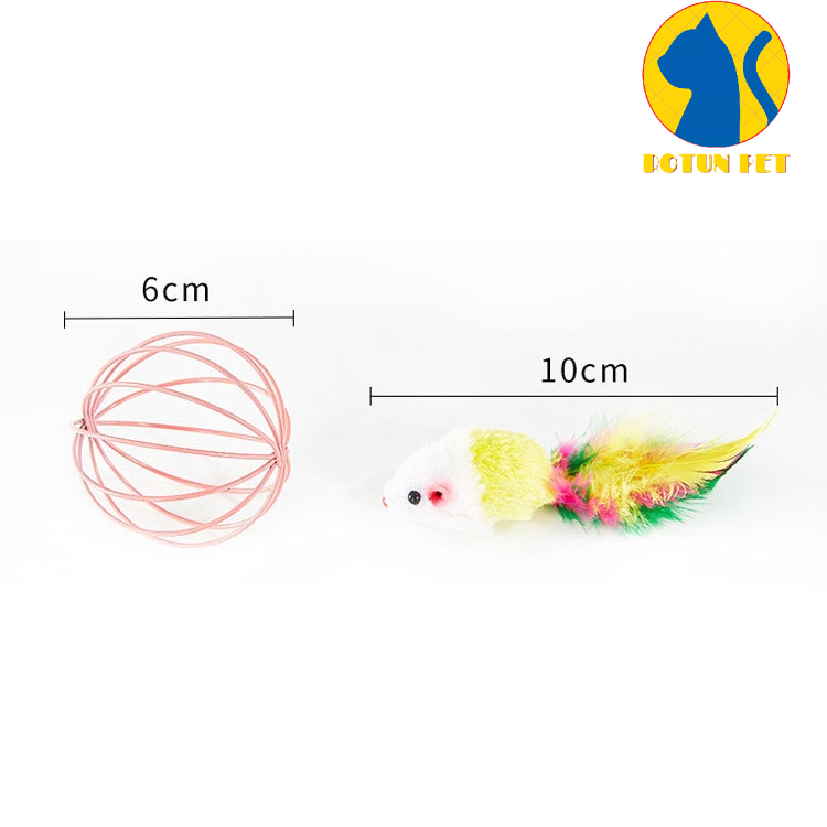 Đồ chơi cho chó mèo, quả bóng có con chuột bên trong cho mèo đuổi bắt