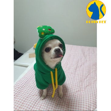 Áo nỉ hoodie giáng sinh dành cho chó mèo hình cây thông và ông già noel