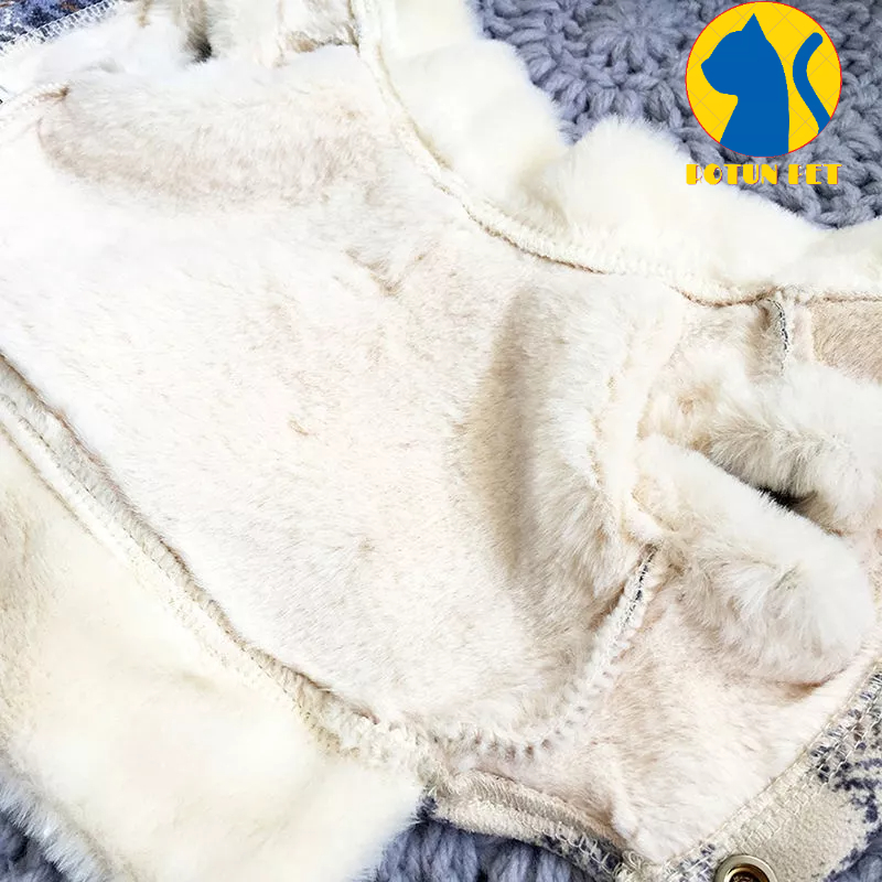 Áo gile lót lông dành cho chó mèo siêu ấm
