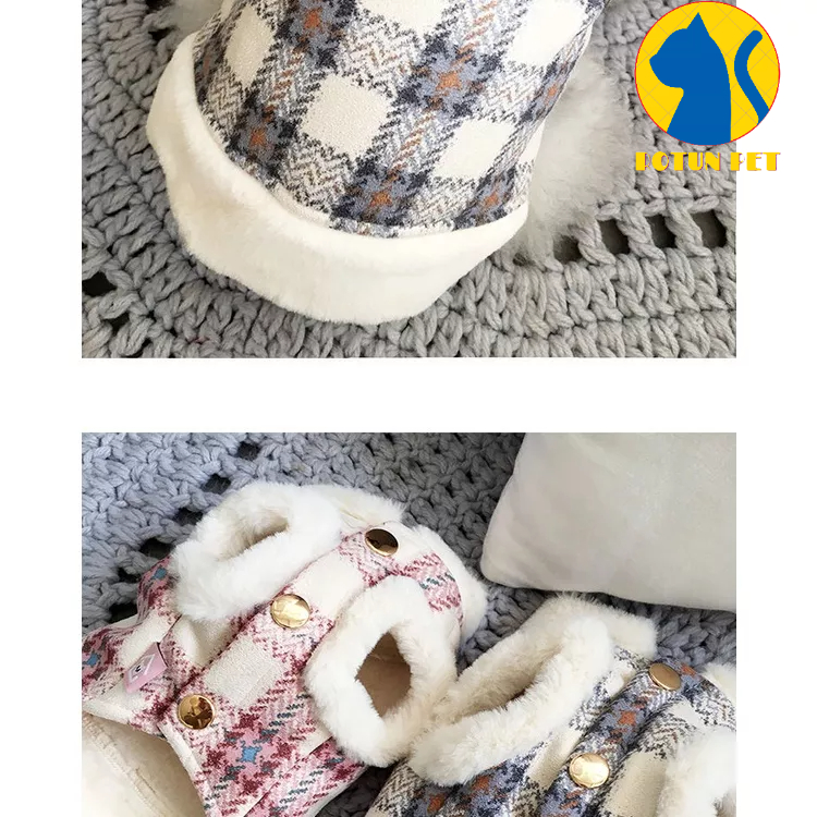 Áo gile lót lông dành cho chó mèo siêu ấm