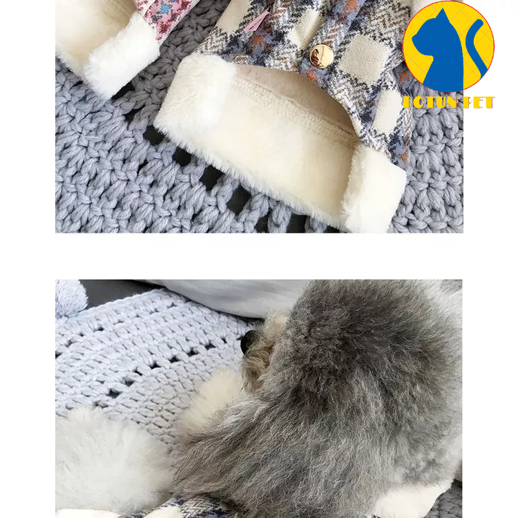 Áo gile lót lông dành cho chó mèo siêu ấm