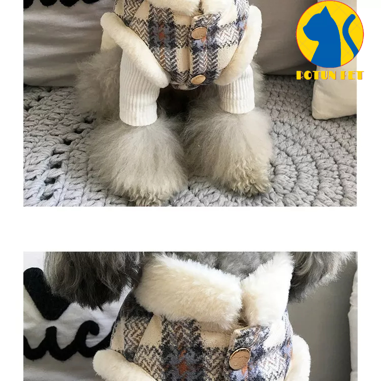 Áo gile lót lông dành cho chó mèo siêu ấm