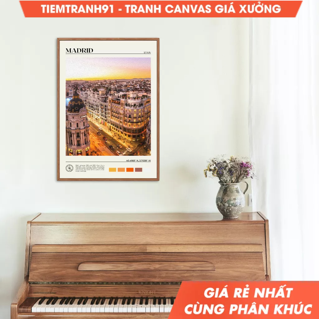 Tranh treo tường, Oil Paint, Madrid Wall Art, Madrid Poster, Madrid Photo, Madrid Wall Decor, Spain 
