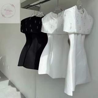 Đầm dự tiệc cổ tròn đính đá chất xốp sang chảnh Hàng thiết kế chuẩn mẫu (BL04)