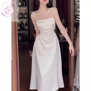 ĐẦM MIDI TRẮNG KHOÉT RÚT EO 2 DÂY (BL07)