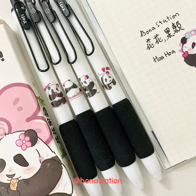 Bộ 4 chiếc bút gel bấm ngòi ST 0.5mm Huahua Guolai | BPN018