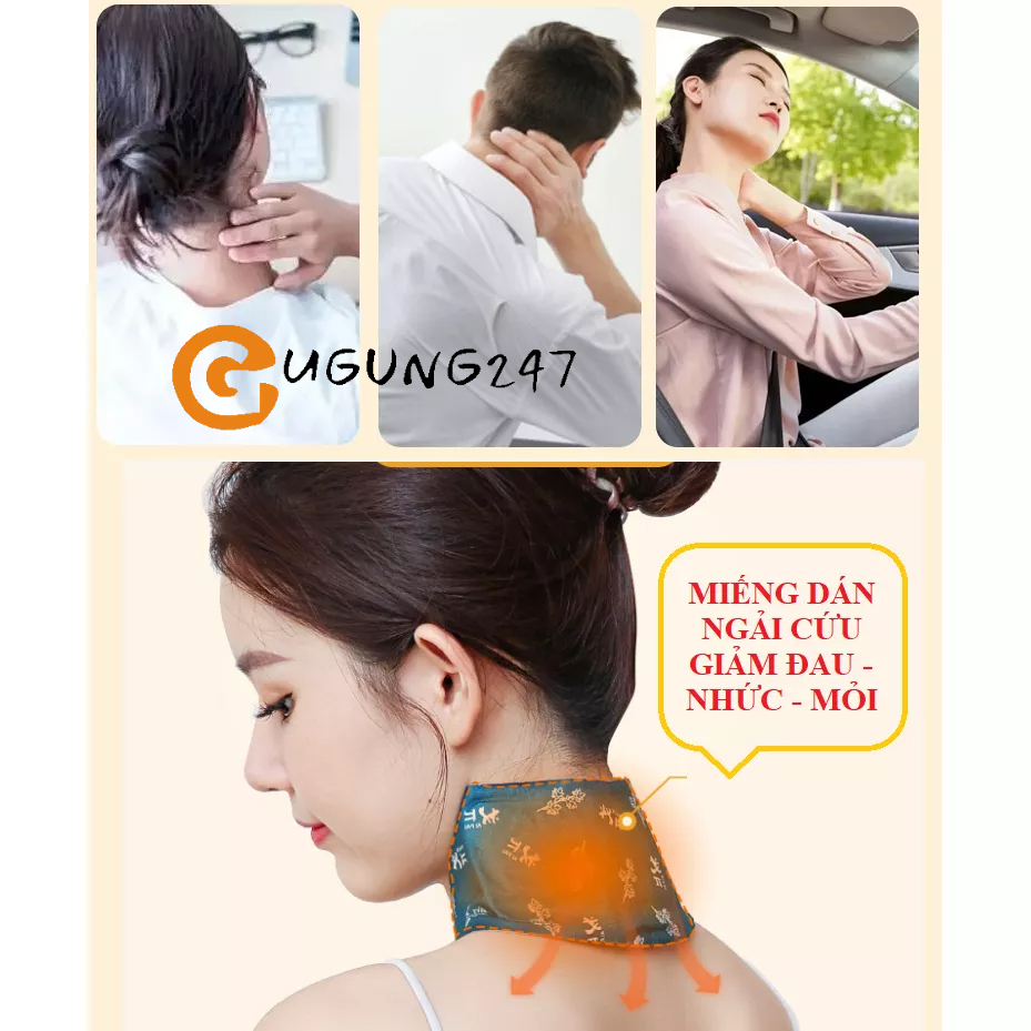 Miếng dán ngải cứu giảm đau cổ vai gáy tự làm nóng và giữ ấm 48 độ C từ 4 - 6h
