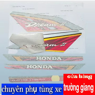 Tem thái lửa 3 lớp dán xe DREAM, Tặng tem thông số dream thái