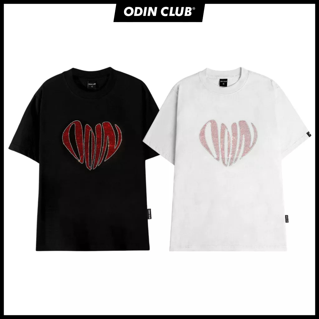 Áo thun oversize Sparkle Heart ODIN CLUB, Áo thun form rộng chất vải 100% cotton co giãn 2 chiều, Local Brand ODIN CLUB