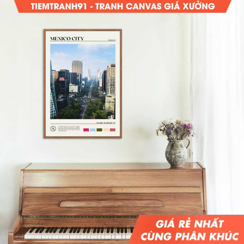 Tranh treo tường, Oil Paint, Mexico City Art, Mexico City Poster, Mexico City Photo, Mexico City Dec