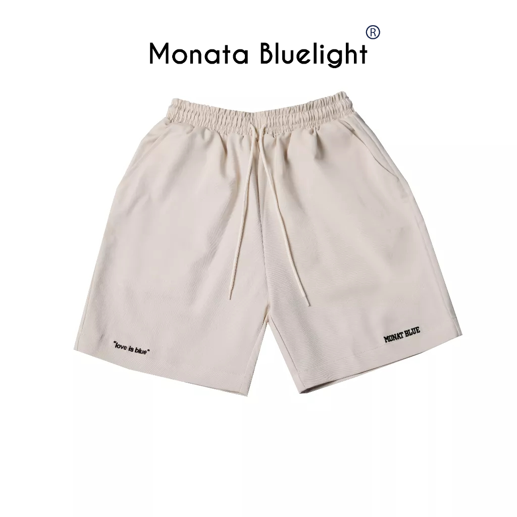 MONATA BLUELIGHT Cream - Quần short đùi Kaki mềm cao cấp unisex