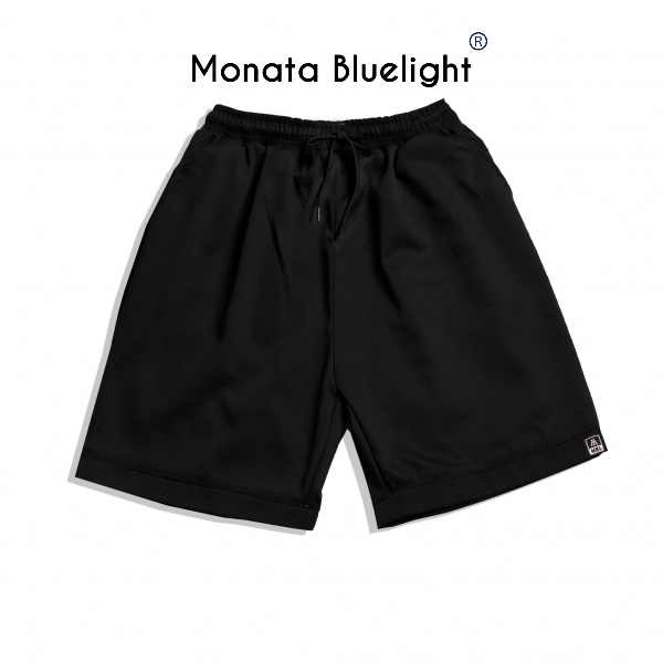 MONATA BLUELIGHT - Quần short đen trơn Mini logo