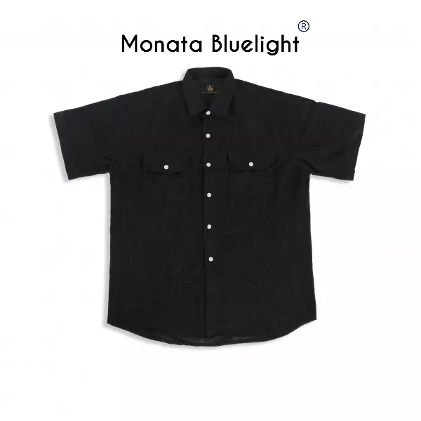 MONATA BLUELIGHT Velvet shirt Black - Sơ mi tăm nhung unisex