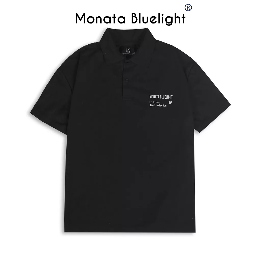 MONATA BLUELIGHT Basic icon Heart - Áo Polo unisex oversize