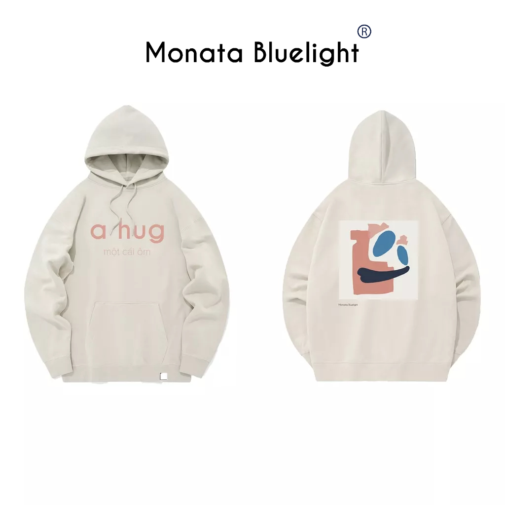 MONATA BLUELIGHT HUG - Áo Hoodie Nỉ 420Gsm