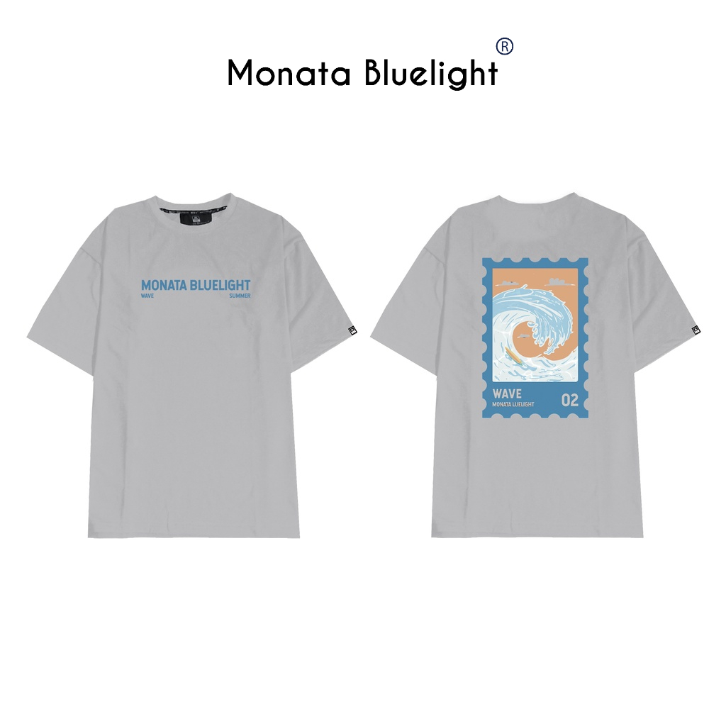 MONATA BLUELIGHT Tee Wave - Áo thun unisex form rộng