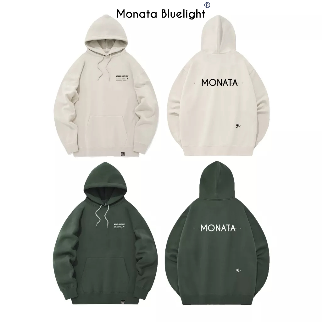 MONATA BLUELIGHT Basic Heart - Áo Hoodie 100% cotton