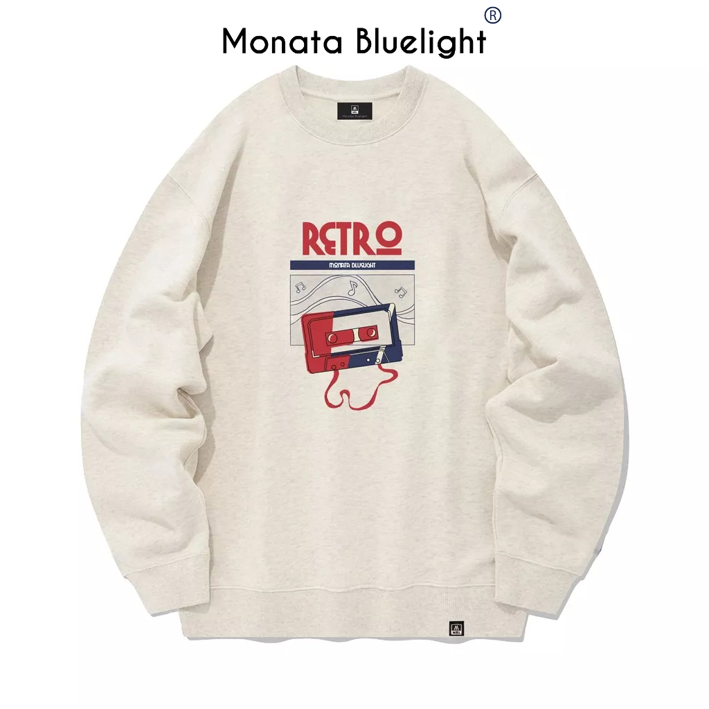 MONATA BLUELIGHT Retro Cassette - Áo Sweater Nỉ