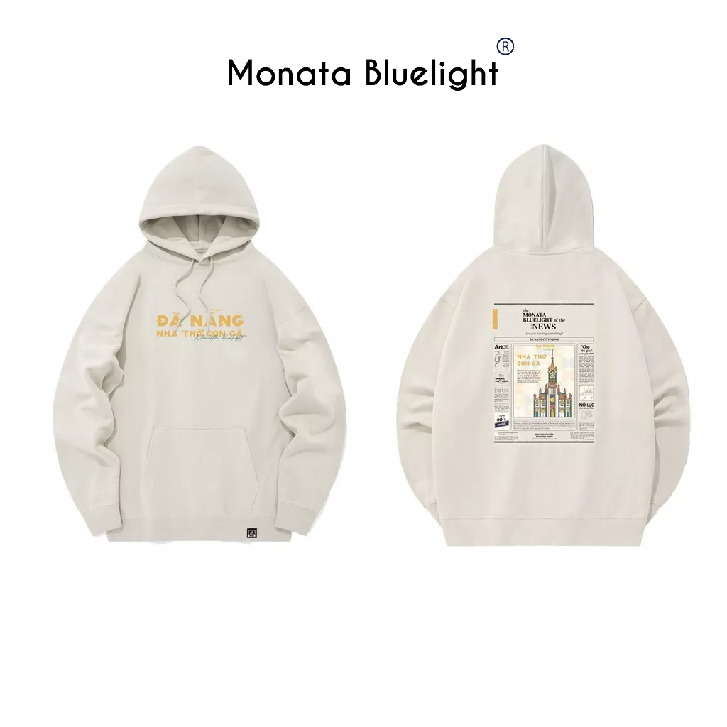 MONATA BLUELIGHT Da Nang - Áo Hoodie Nỉ 100% cotton