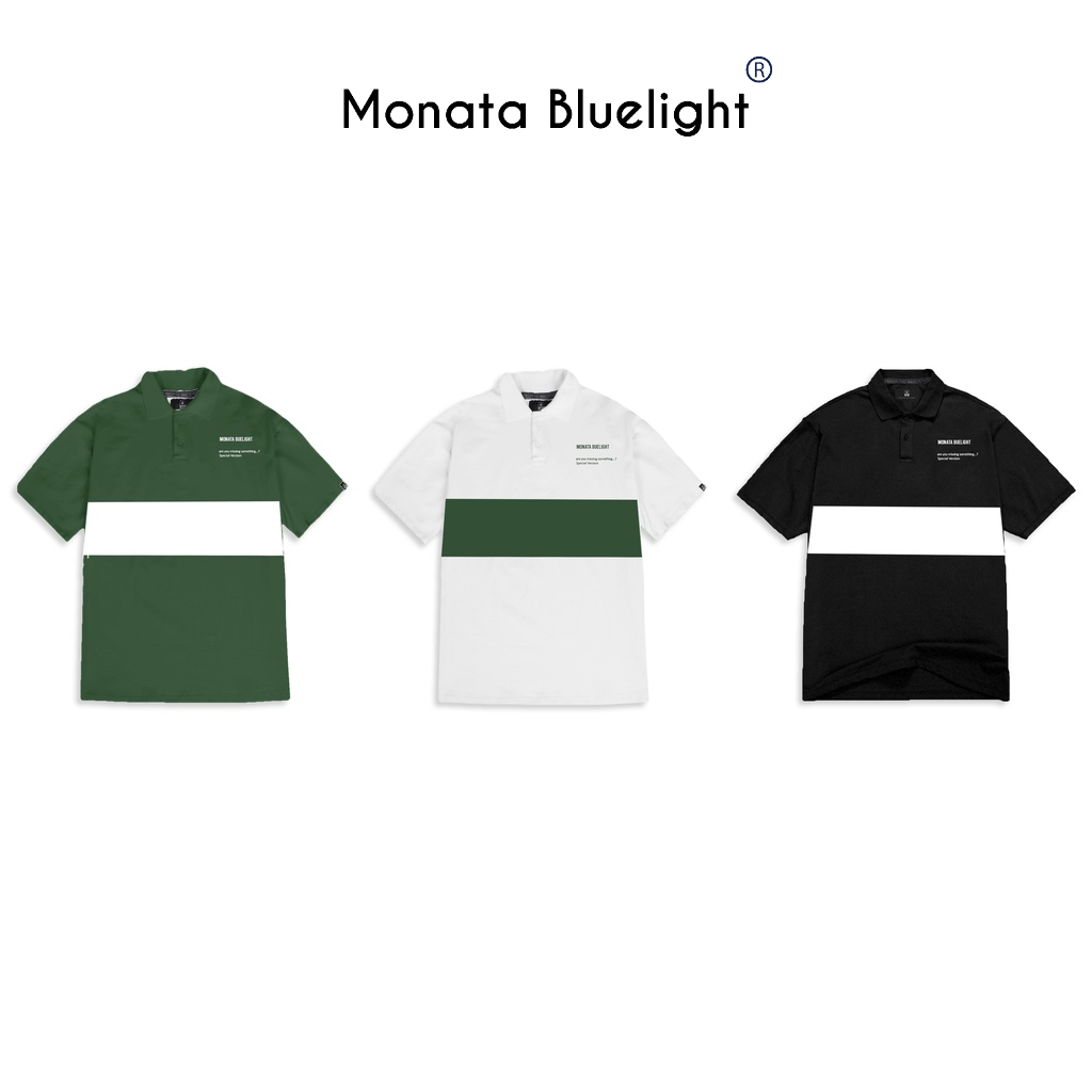 MONATA BLUELIGHT LINE - Áo Polo chất Pique cao cấp