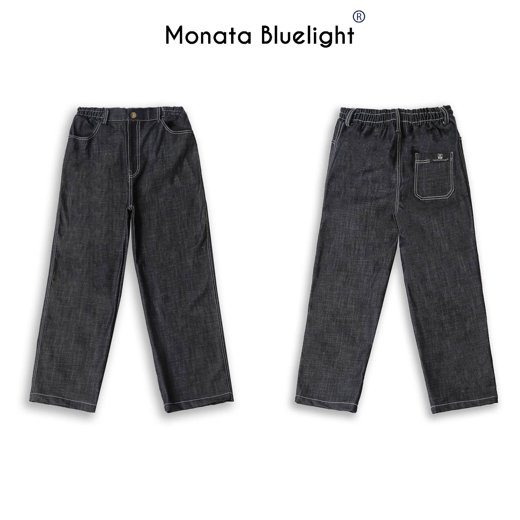 MONATA BLUELIGHT Denim Pants - Quần Jeans unisex ống suông rộng