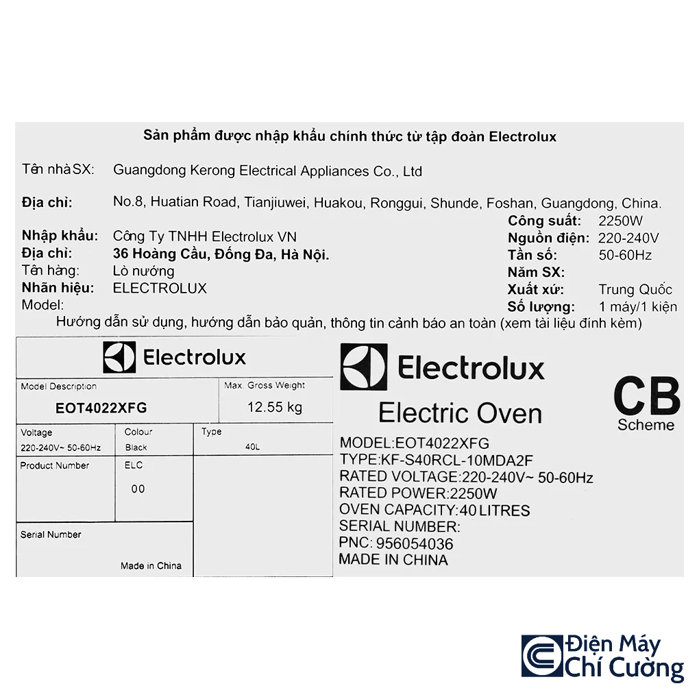 Lò Nướng Để Bàn Electrolux UltimateTaste 700 EOT4022XFG 40L - Điện Máy Chí Cường