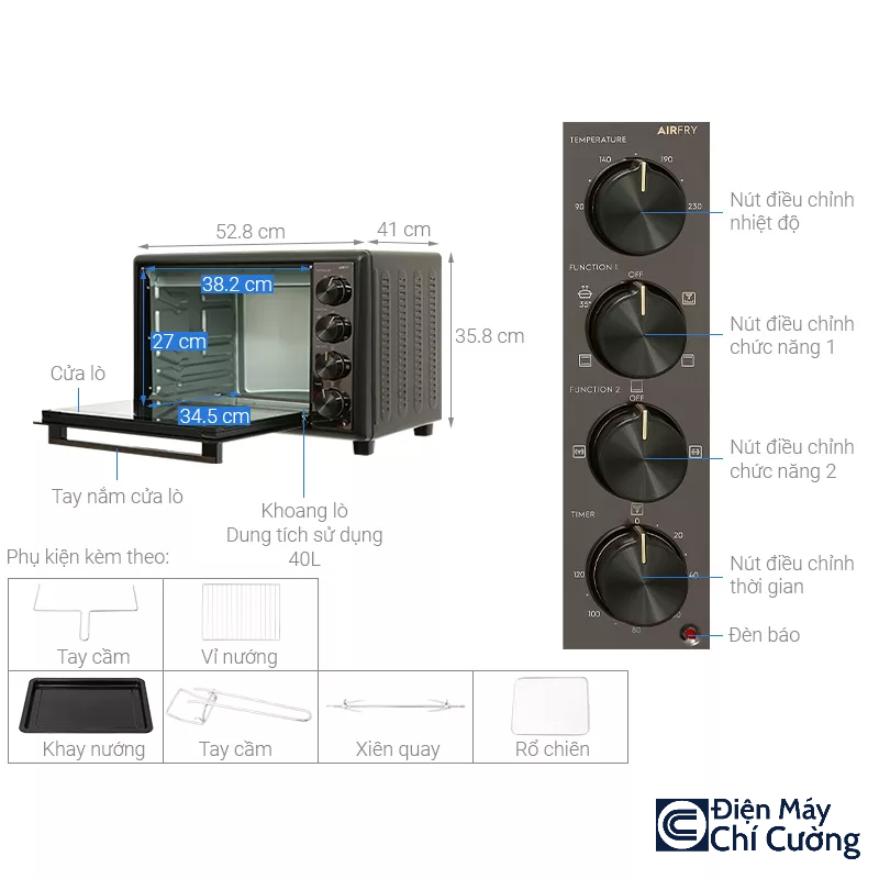 Lò Nướng Để Bàn Electrolux UltimateTaste 700 EOT4022XFG 40L - Điện Máy Chí Cường
