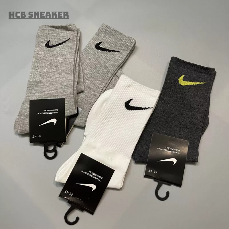 Tất nike cổ cao dệt kim 4 màu dày dặn không gây mùi hôi chân