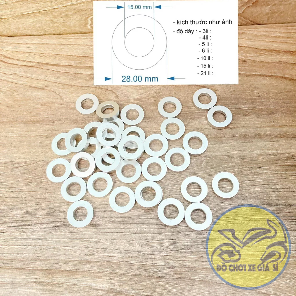 Cục canh bánh lỗ trong 12li, 15li  vành ngoài 28 li dày 2li,3li,4li,5li,6li,10li,21li