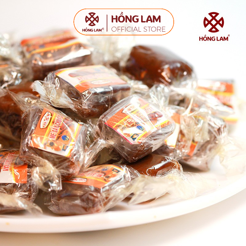 Me sấy dẻo cay Hồng Lam, dạng gói (200gr, 500gr). Có vị chua cay dẻo