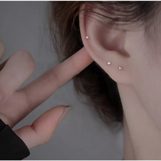 Bông tai titan hột nhỏ 2mm không đen không gỉ KAMI trang sức cao cấp