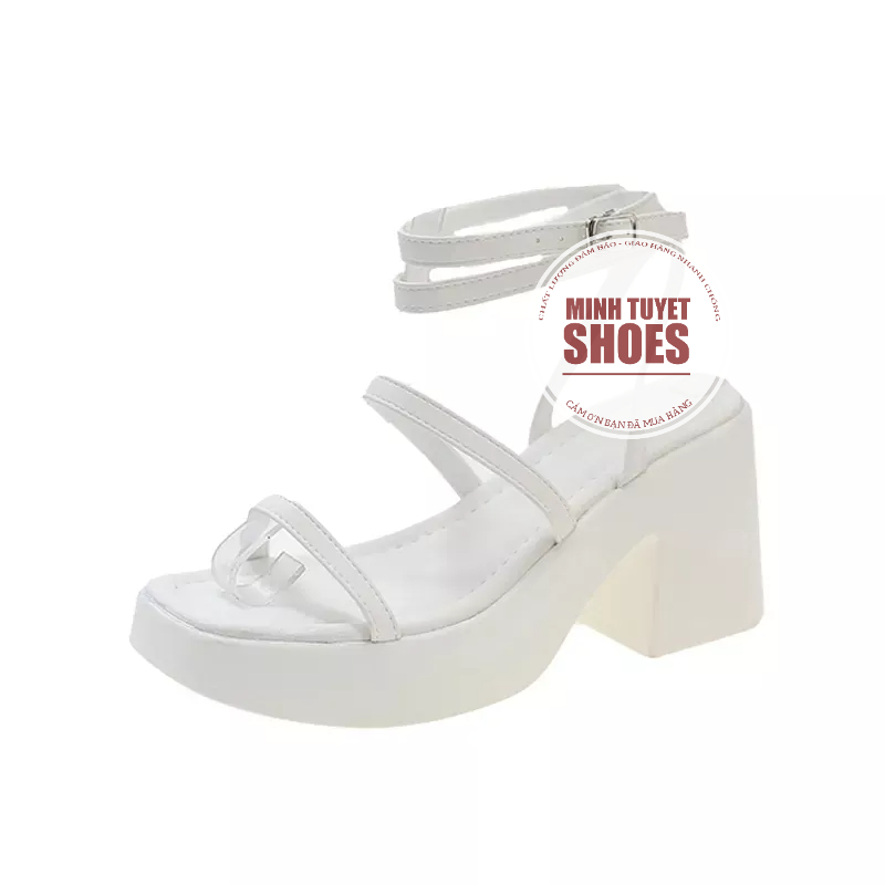 Giày sandal nữ đế cao kiểu bánh mì quai ngang mảnh kiểu chiến binh cài quai mẫu mới Minhtuyetshoes