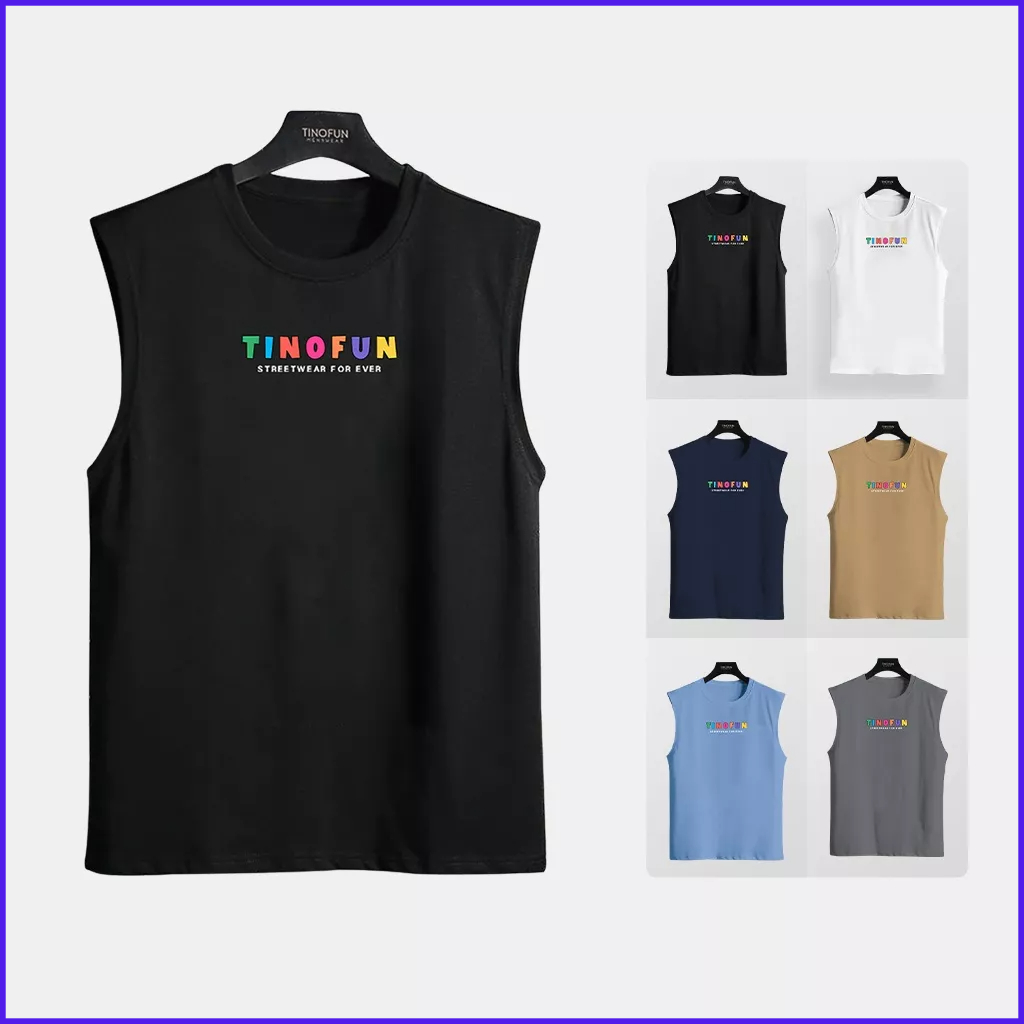 Áo tanktop áo tập gym ba lỗ áo 3 lỗ nam mùa hè UNIFUN mã TE10 chất thun lạnh mát mẻ