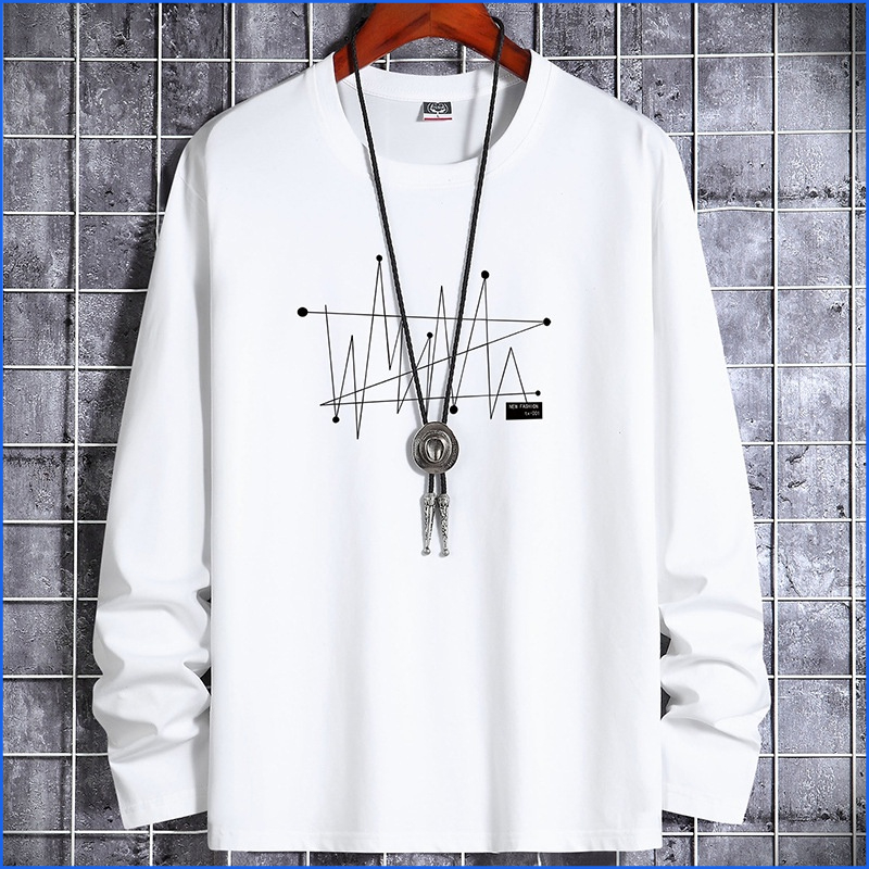 Áo thun nam dài tay FUNS mã MK Y áo form rộng thể thao dài tay mùa thu đông có họa tiết