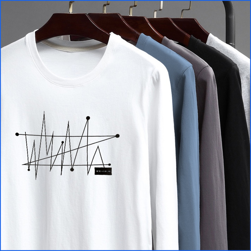 Áo thun nam dài tay FUNS mã MK Y áo form rộng thể thao dài tay mùa thu đông có họa tiết