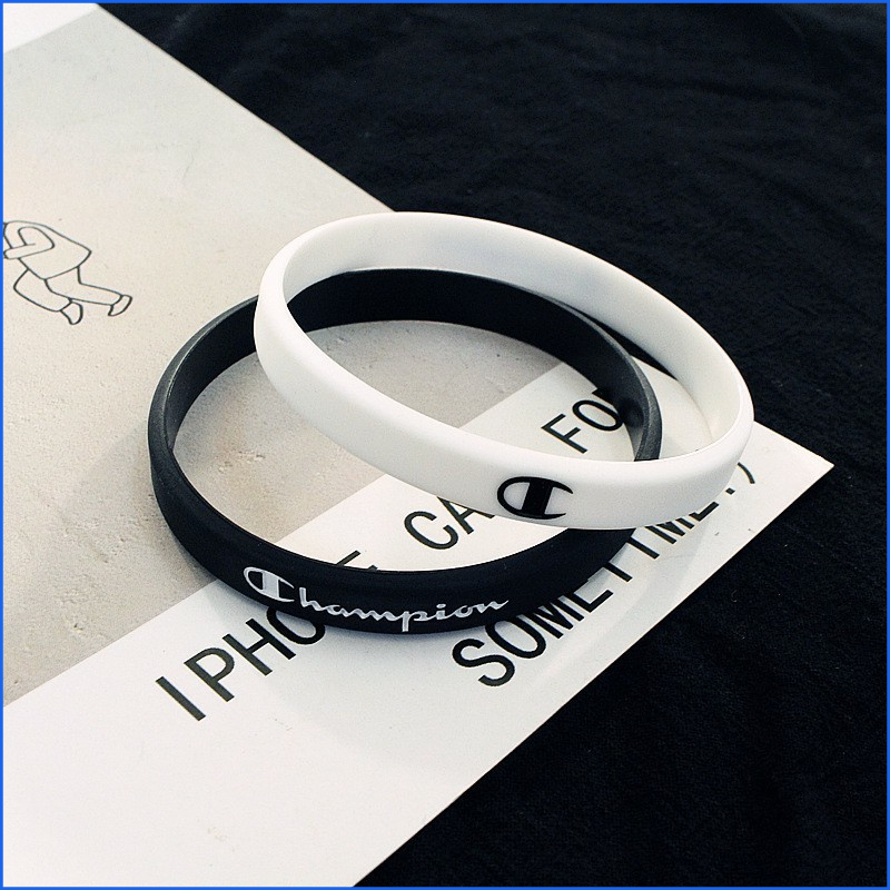 Vòng tay nam nữ đẹp FUNS mã TF2 đẹp vòng cao su co giãn họa tiết Champion