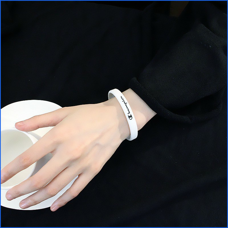 Vòng tay nam nữ đẹp FUNS mã TF2 đẹp vòng cao su co giãn họa tiết Champion