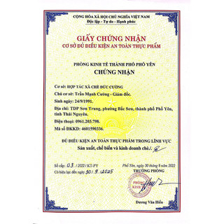Trà Thái Nguyên- Trà Tôm Nõn Đức Cường 100g- Trà Sạch Tiêu Chuẩn VietGap