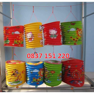 50 cái lồng đèn trung thu giấy hình ống size trung, đèn lồng trung thu giấy