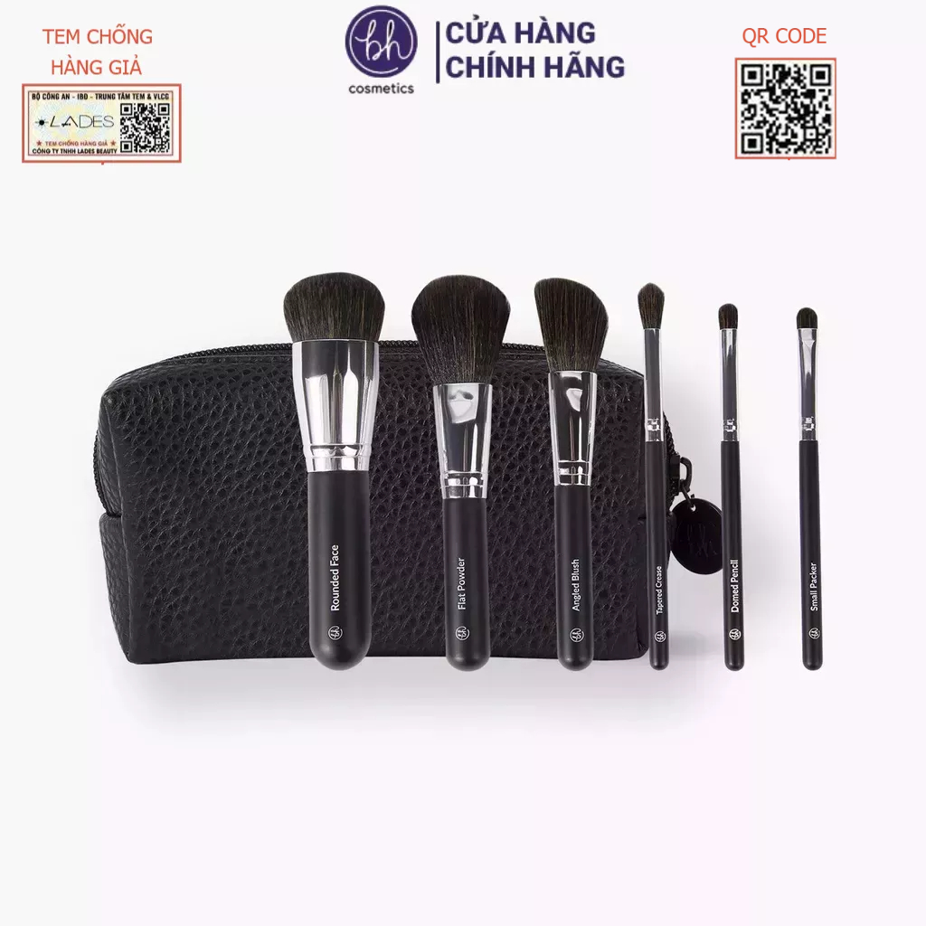 Bộ cọ trang điểm BH COSMETICS Mini Essentials 6 Piece Travel Size Brush Set With Bag