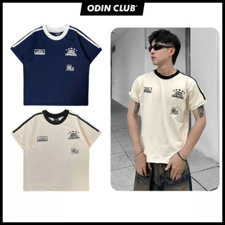 Áo Baby Tee 90s Lines ODIN CLUB, Áo ringer tee form nhỏ tay ngắn nam nữ unisex chất liệu cotton co giãn 2 chiều