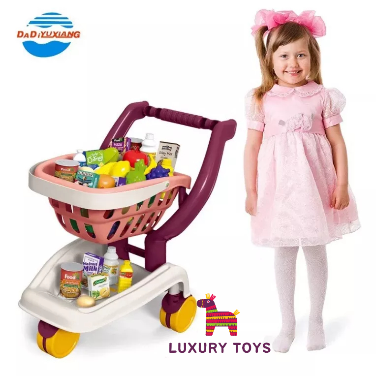 Đồ chơi xe đẩy siêu thị 2 tầng 31PCS  51x 43 x 35 cm chi tiết to, kích thước lớn Cao cấp