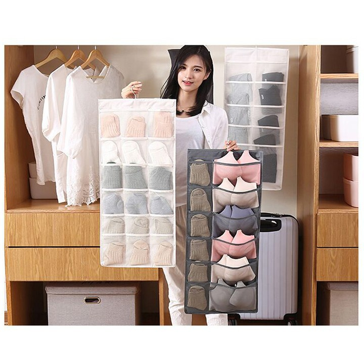 Túi vải đựng đồ 30 ngăn ô tiện dụng, Túi treo tường treo đồ, không thấm nước, đựng tất, đồ lót